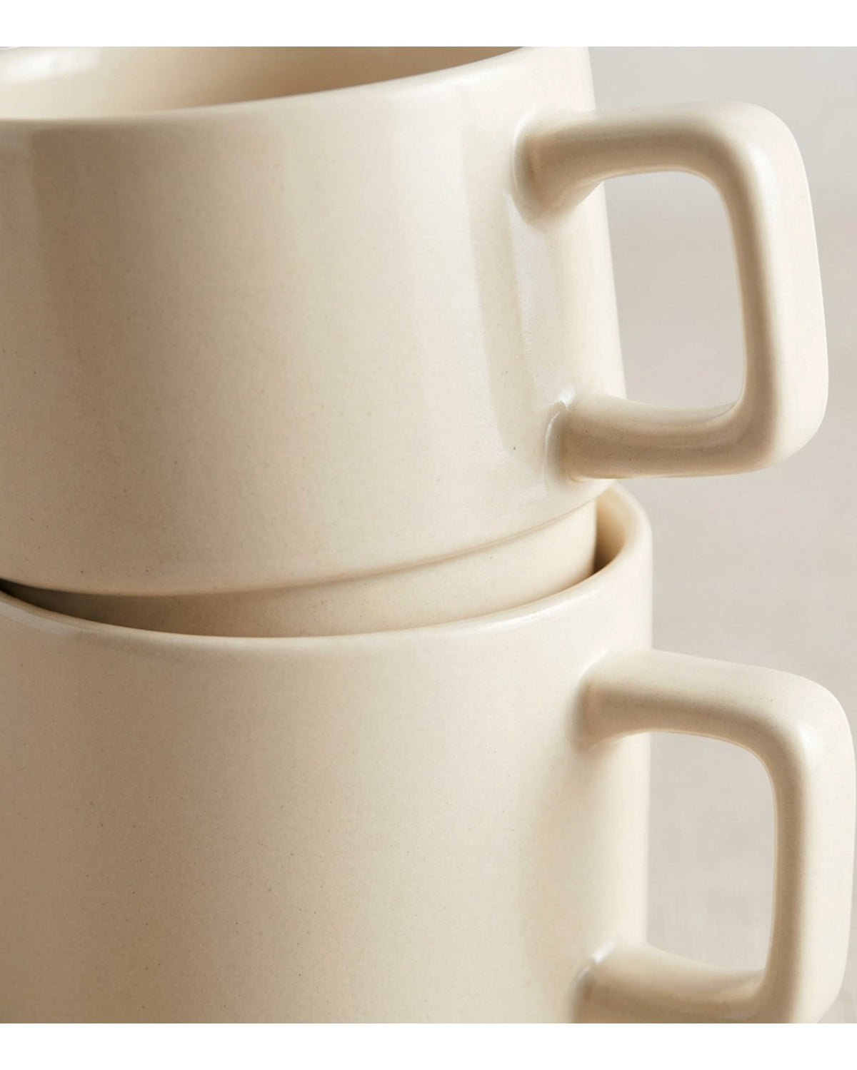 Fdgwm Stackable Ceramic Coffee Mugs Two Piece Cream - Detail view