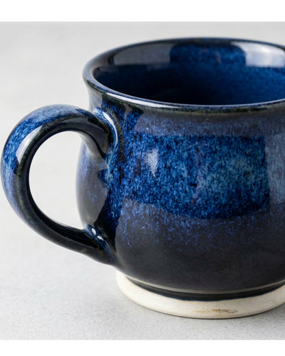 Fdgwm Reactive Glaze Coffee Mug 12 oz Midnight Blue - Detail view