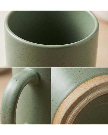 Fdgwm Speckled Stoneware Coffee Mug 14 oz Sage - Detail view