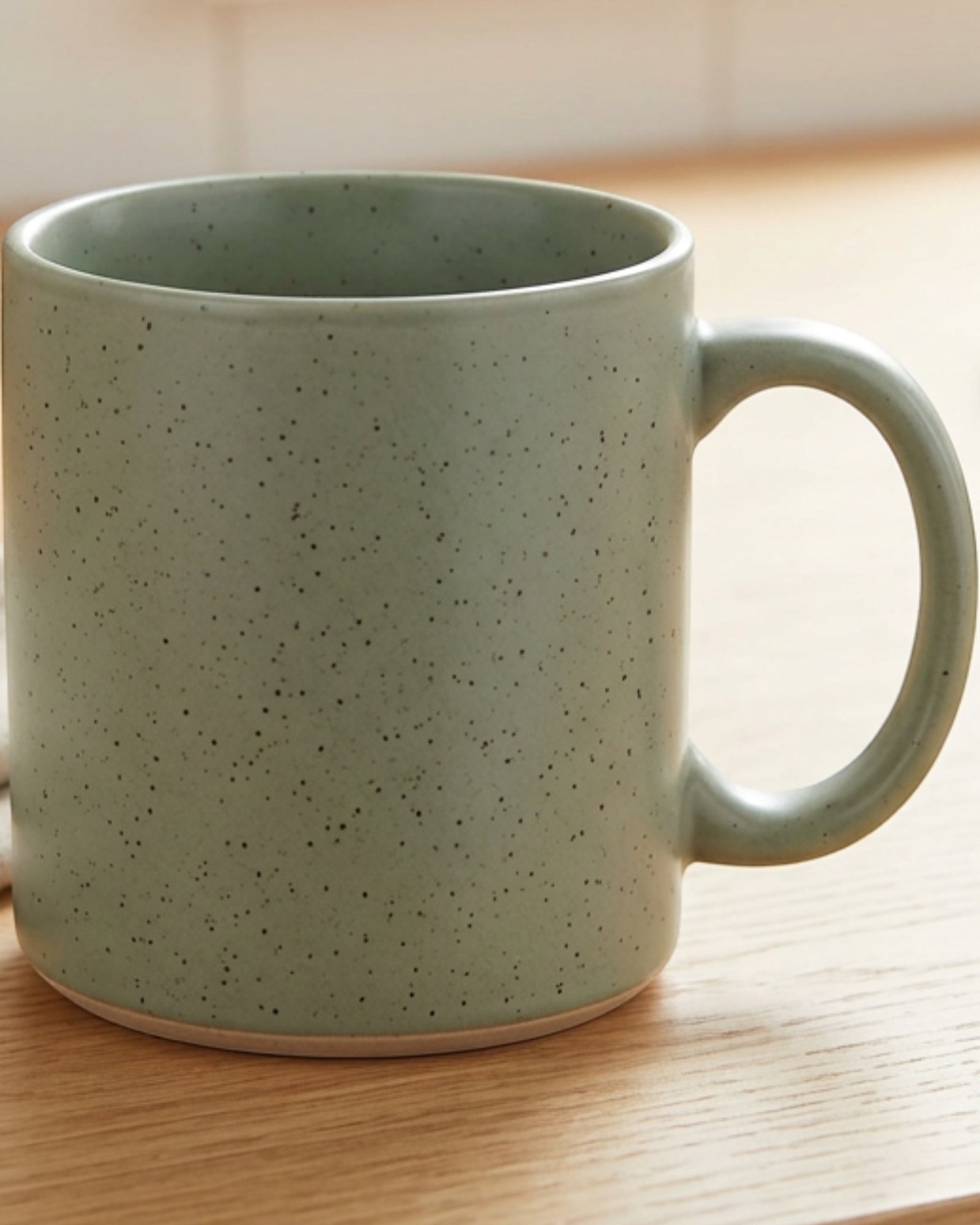 Fdgwm Speckled Stoneware Coffee Mug 14 oz Sage - Lifestyle view