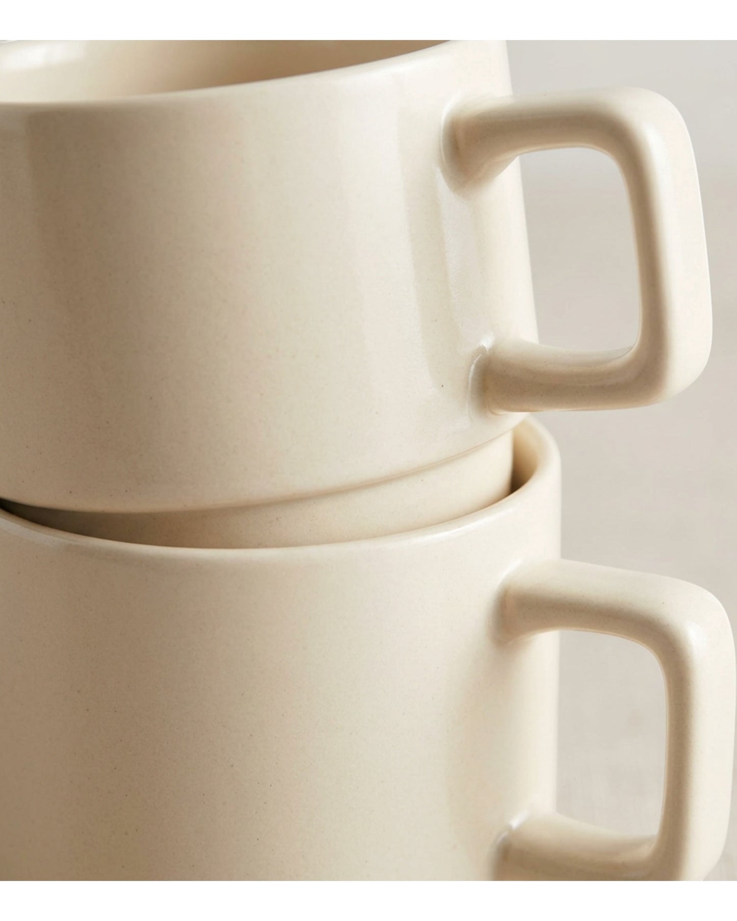 Fdgwm Stackable Ceramic Coffee Mugs Two Piece Cream - Detail view
